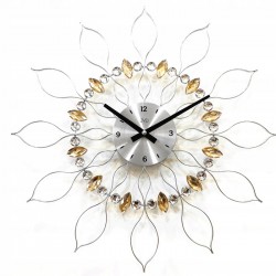 Zegar JVD HT106 - srebrna rozeta z kryształkami