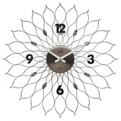 Zegar ścienny JVD HT115.3 z kryształkami / srebrny